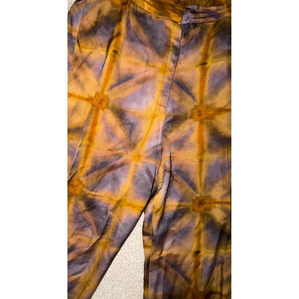 ZARA ZW Collection Bosmali Wide Leg Pants Sz M Viscose Boho Hippie Dopamine - Picture 7 of 10